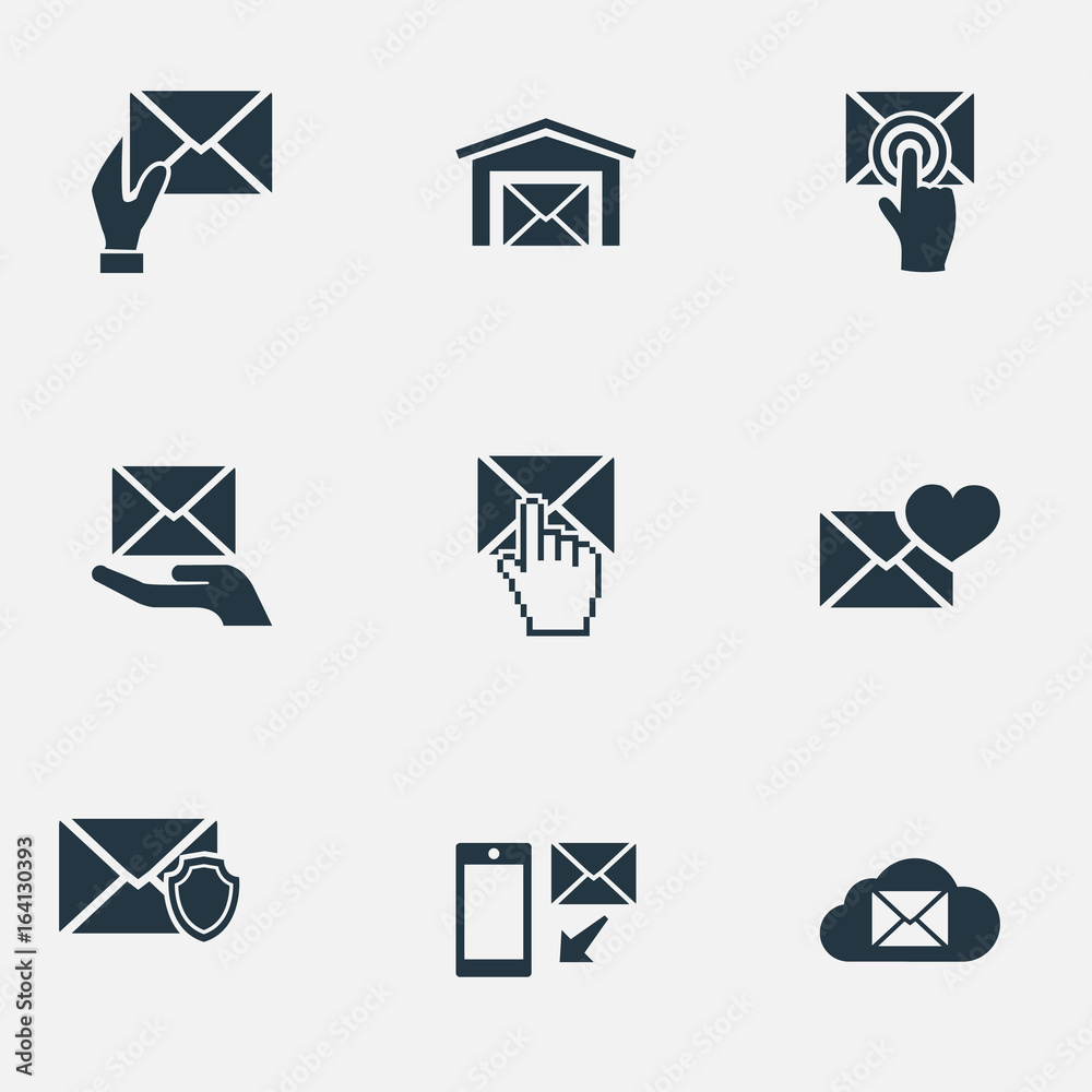 Vector Illustration Set Of Simple Communication Icons. Elements