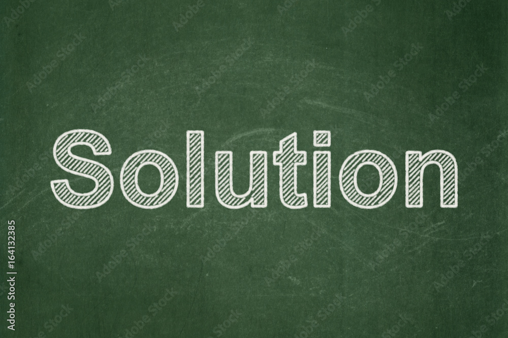 Business concept: Solution on chalkboard background Business concept: Solution on chalkboard background