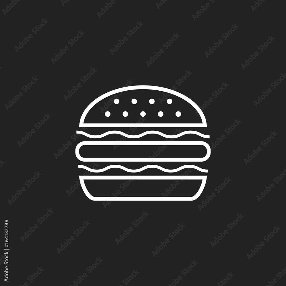 Burger Fast Food Flat Vector Icon Hamburger Symbol Logo Illustration Stock ベクター Adobe Stock