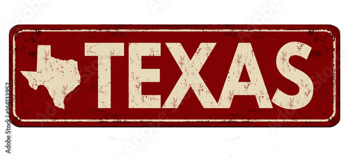 Texas vintage rusty metal sign