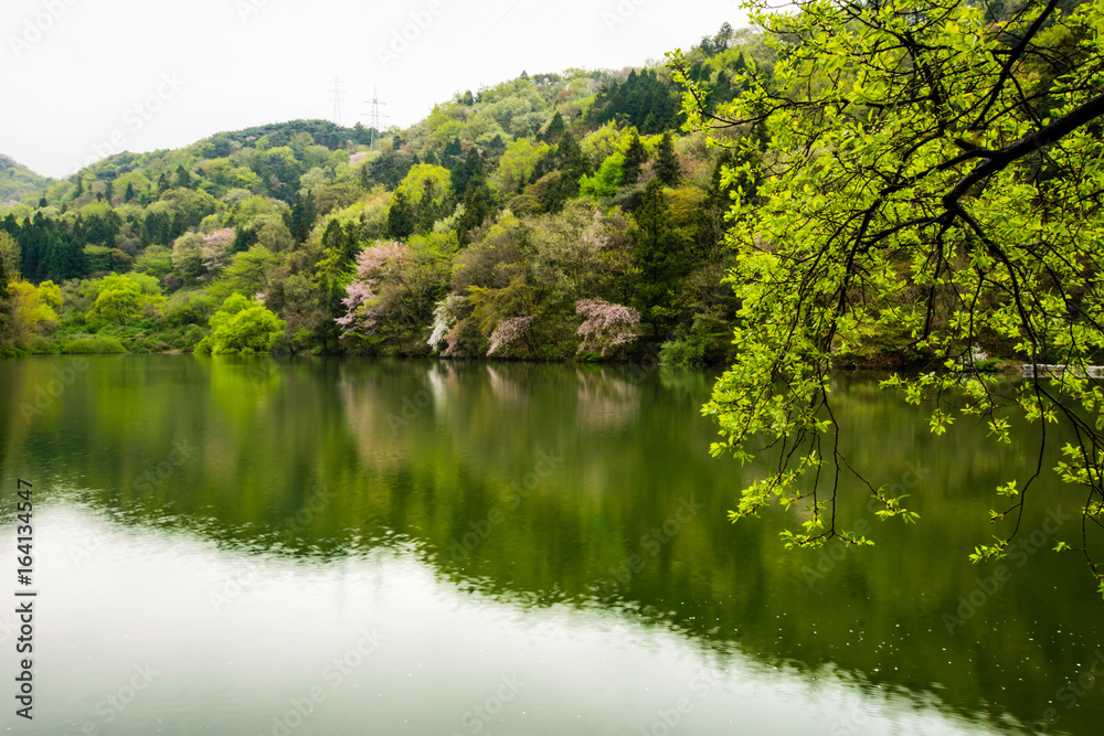 The reflection of the water is beautiful Korean reservoir Hwasun Selyangji.