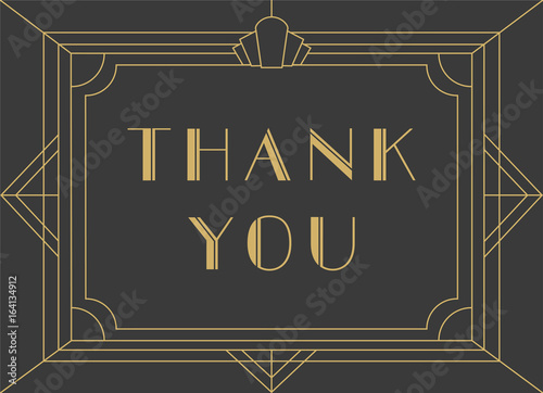 Art Deco style Thank You Card