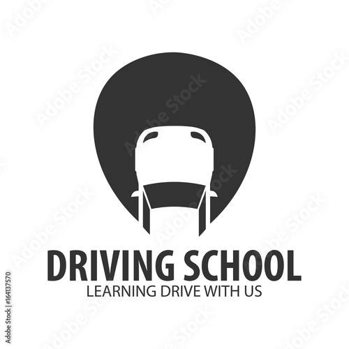 Driving school logo and emblem template. Auto education. Vector illustration.