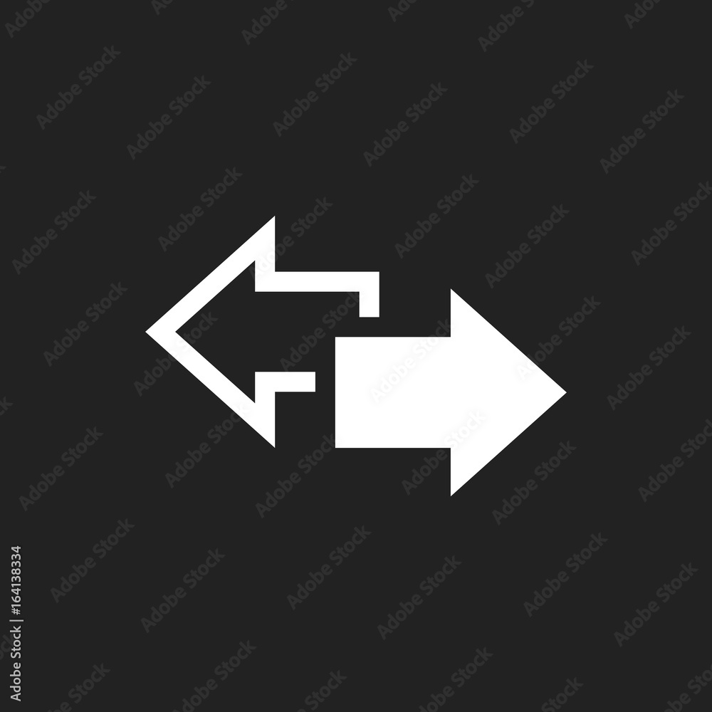 Arrow left and right vector icon. Forward arrow sign illustration. Business concept. Arrow left and right vector icon. Forward arrow sign illustration. Business concept.