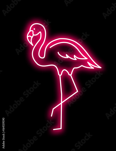 Pink Flamingo vector neon