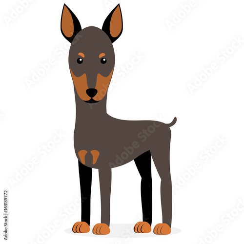 Vector illustration of a dog. Children's stylized picture.