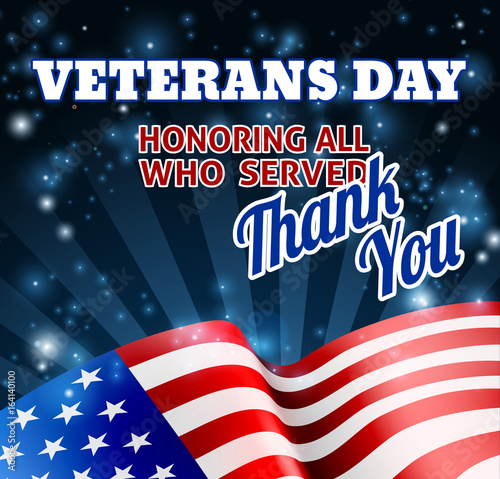 American Flag Veterans Day Background