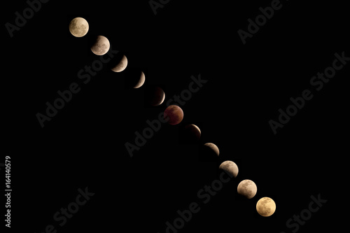 Obraz na płótnie Lunar eclipse in Thailand, December 10, 2011