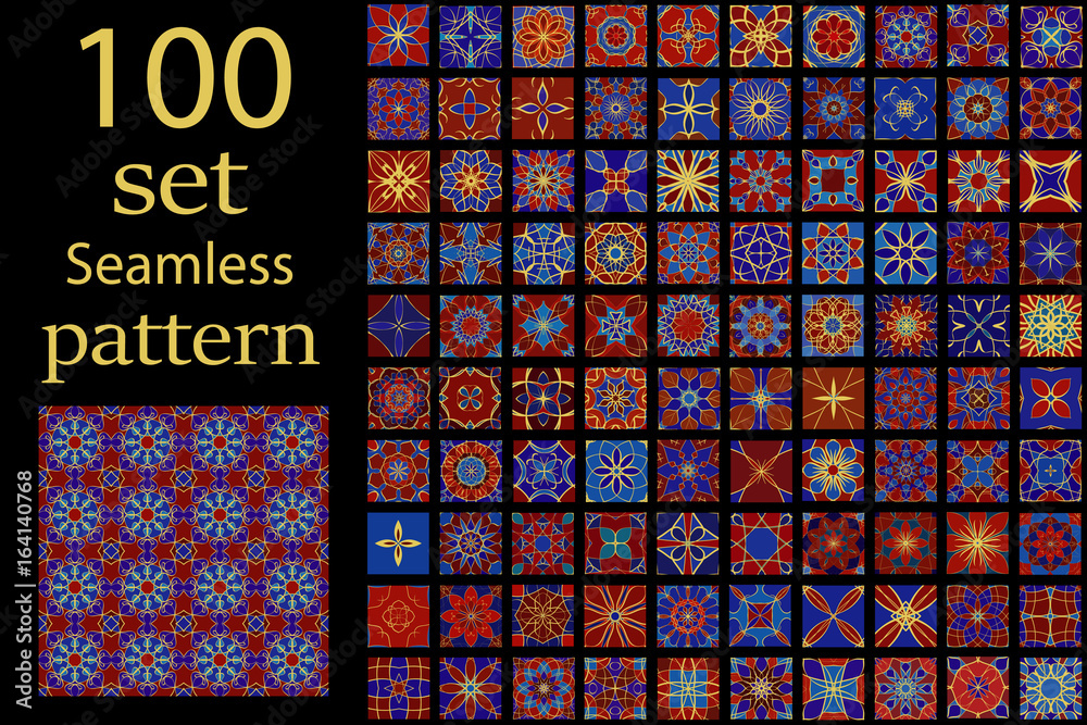 Set of abstract, ethnic seamless textures. Endless texture can be used for wallpaper, pattern fills, web page background,surface textures.