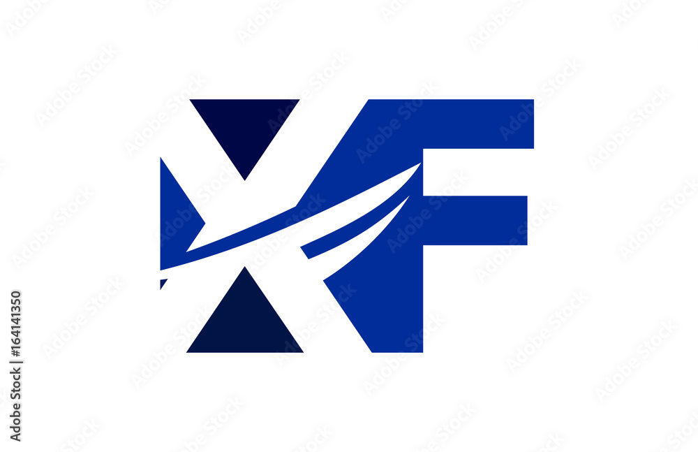 XF Negative Space Square Swoosh Letter Logo XF Negative Space Square Swoosh Letter Logo