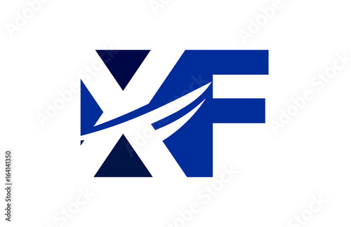 XF Negative Space Square Swoosh Letter Logo