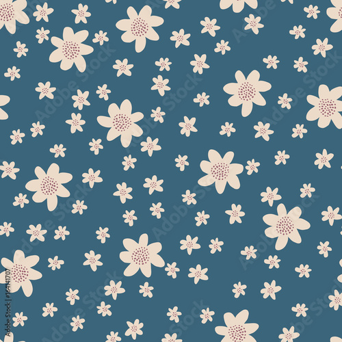 Seamless pattern in vintage style. Flowers romantic design.