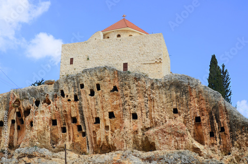 Saint John "al-sheer" church in Amioun on a rocky cliff over a number of vaults, Lebanon