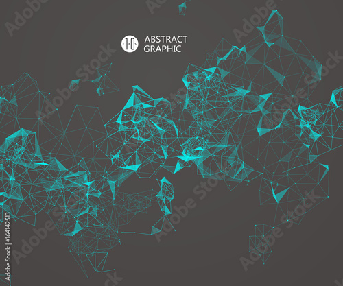 Abstract graphic consisting of points, lines and connection, Internet technology.