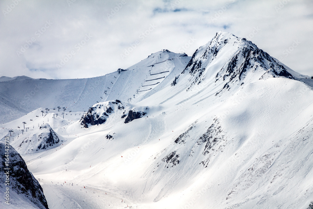 Ski slopes at high altitudes in the resort of Ischgl Austria, Europe. Ski slopes at high altitudes in the resort of Ischgl Austria, Europe.
