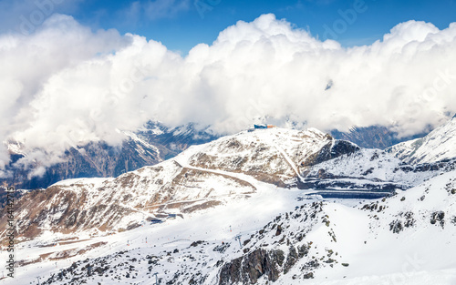 Ski tracks in the resort of Ischgl Austria, Europe.