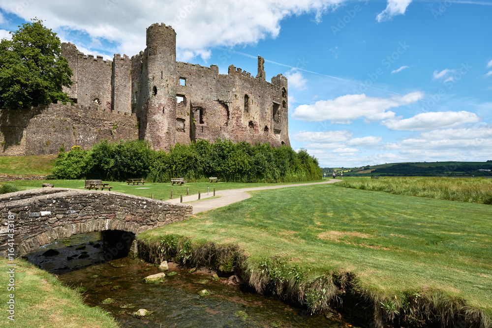 laugharne castle, wales, pic taked in a sunny day
