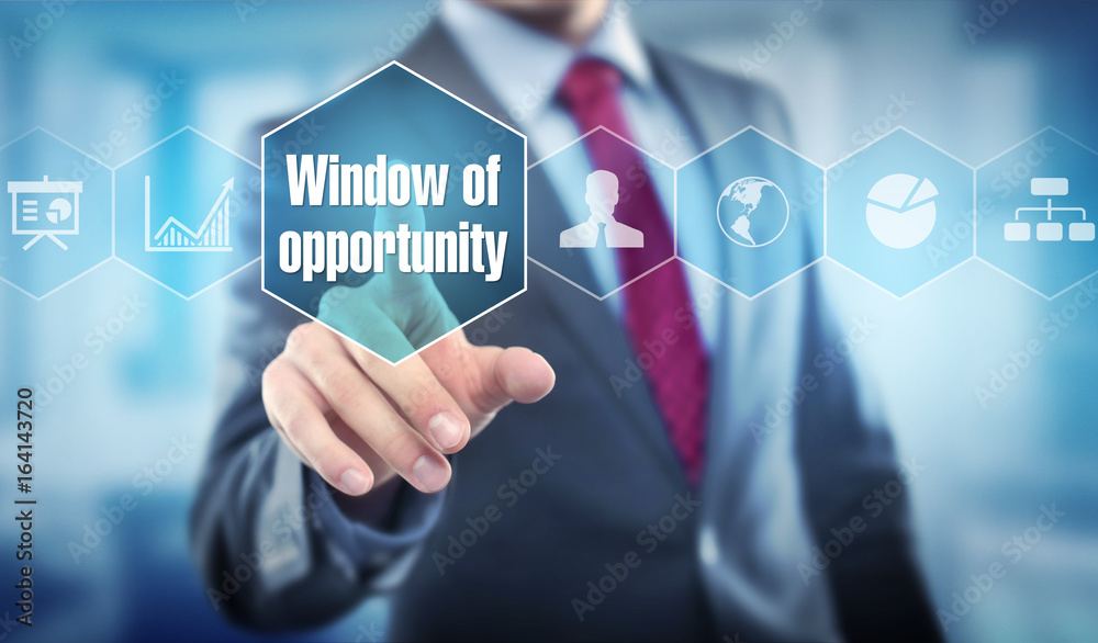 Window of opportunity / Businessman - obrazy, fototapety, plakaty 