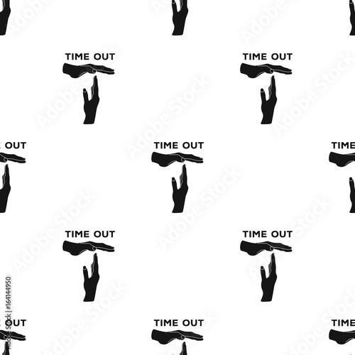 Gesture of a time out.Basketball single icon in black style vector symbol stock illustration web.