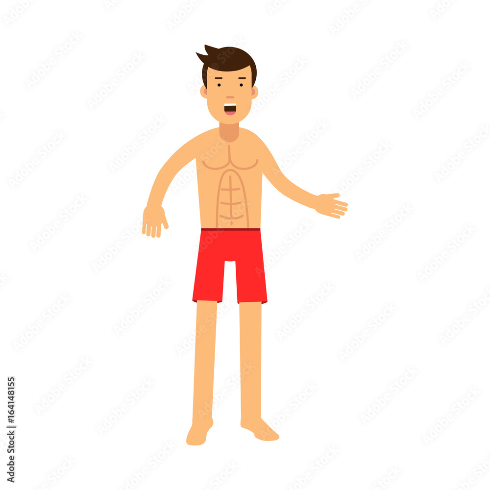 Lifeguard man character on duty vector Illustration Lifeguard man character on duty vector Illustration