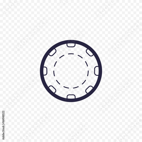 Casino chip simple line icon. Poker game thin linear signs. Outline concept for websites, infographic, mobile applications.