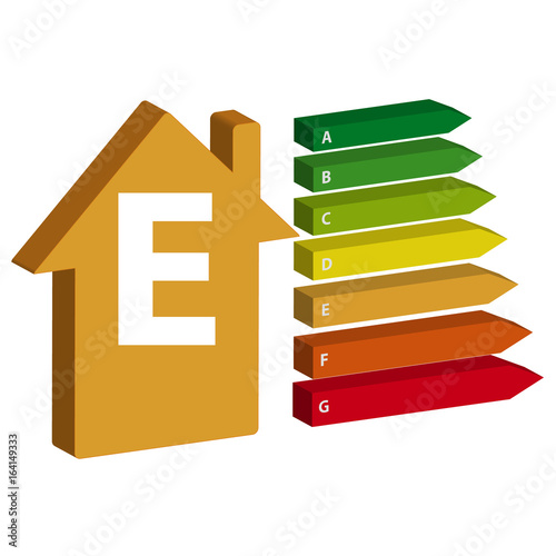 Energy efficience label isolated on white background. Vector illustartion.