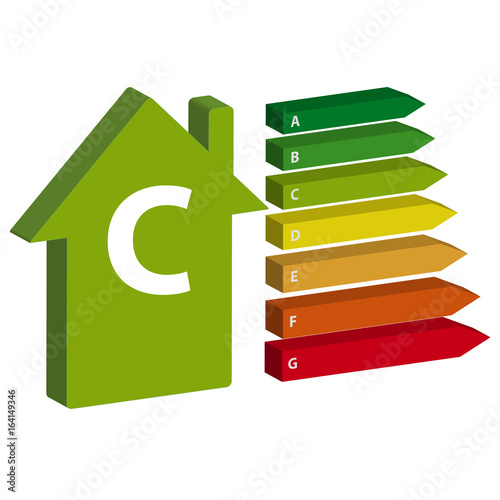 Energy efficience label isolated on white background. Vector illustartion.