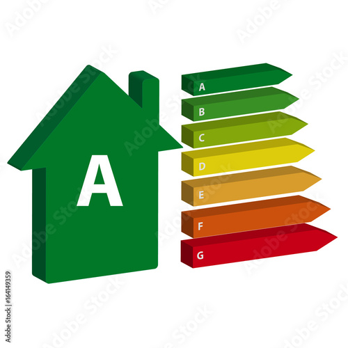 Energy efficience label isolated on white background. Vector illustartion.