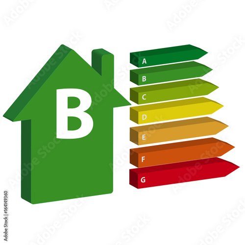 Energy efficience label isolated on white background. Vector illustartion.