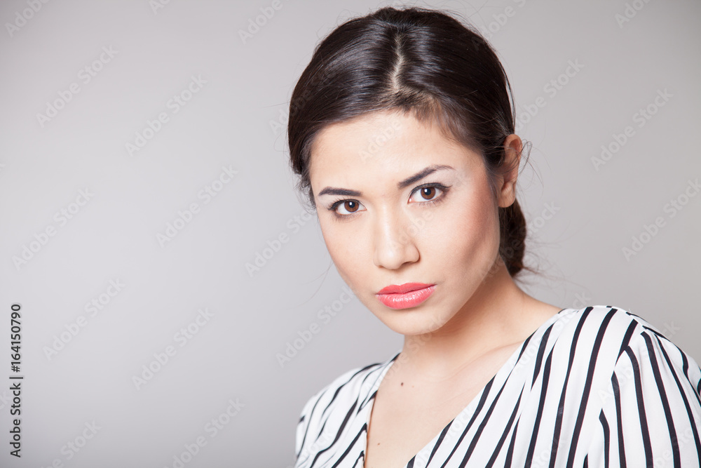 business girl sits in the Office paper folders portrait business girl sits in the Office paper folders portrait