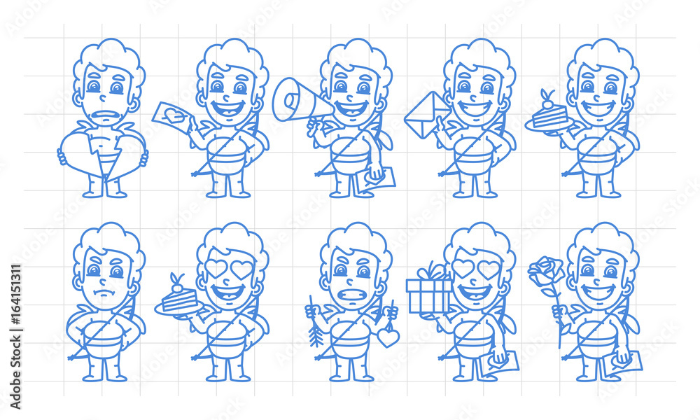 Character set cupid in various versions scribble part 2 Character set cupid in various versions scribble part 2