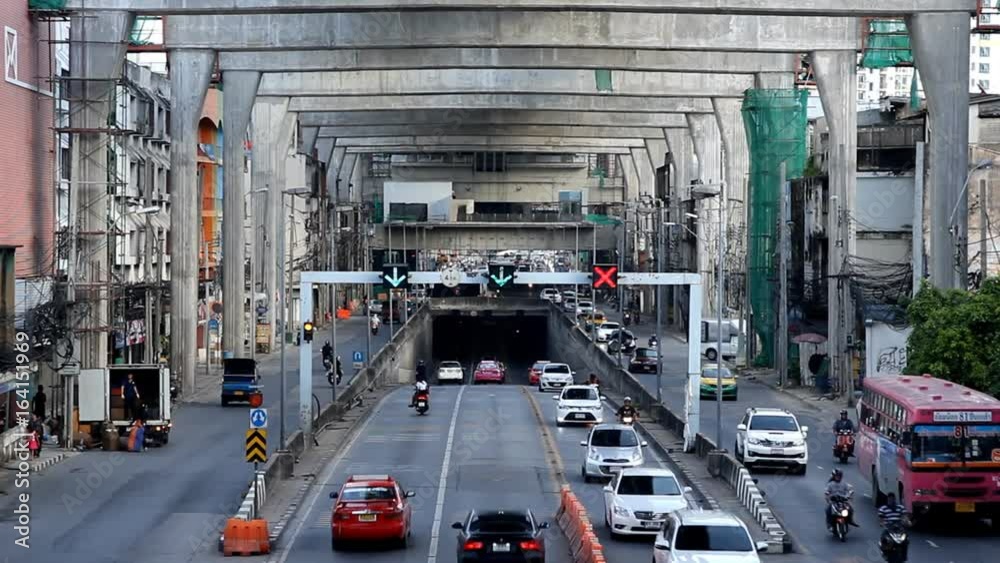 Traffic on tunnel in city, time lapse Traffic on tunnel in city, time lapse