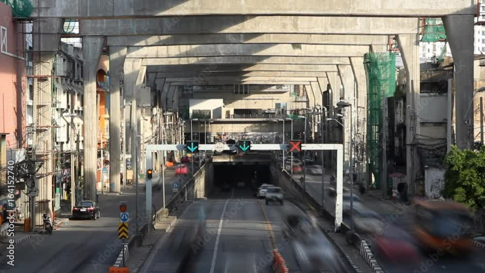 Traffic on tunnel in city, time lapse Traffic on tunnel in city, time lapse