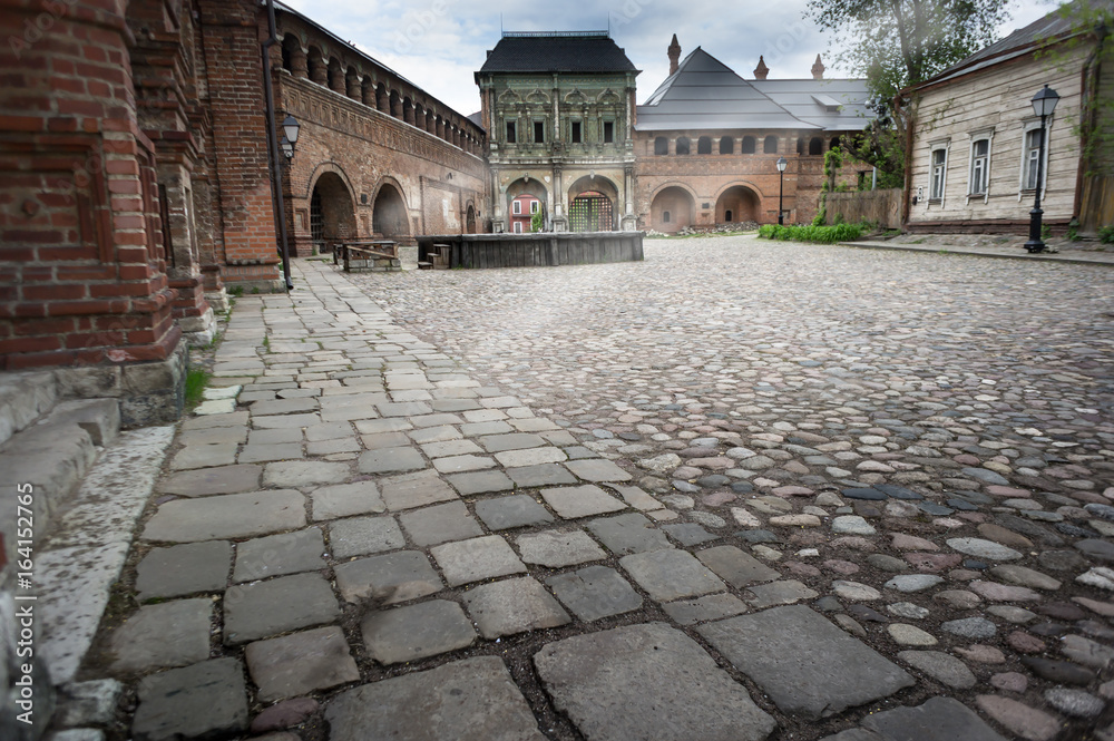 Fototapeta premium the old city street. A very old russian architecture