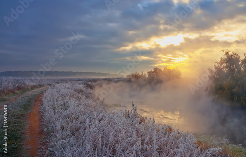Foggy Sunrise Over The River