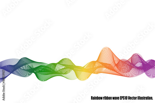 Rainbow ribbon wave isolated