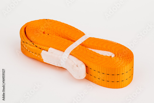 Car towing rope on a white background photo