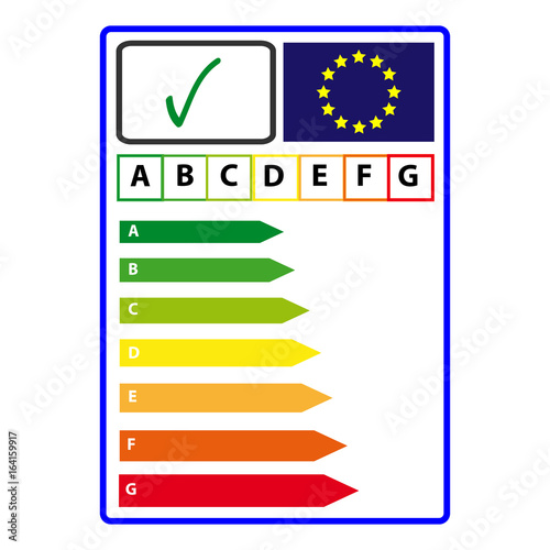 Energy efficience label isolated on white background. Vector illustartion
