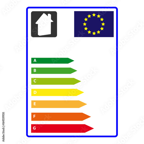 Energy efficience label isolated on white background. Vector illustartion