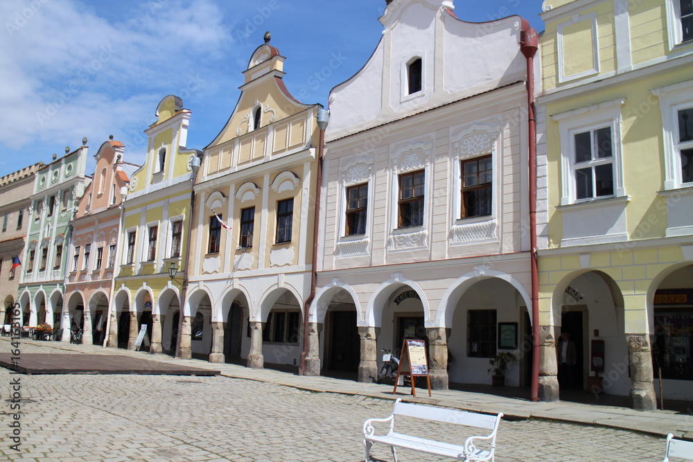 The famous 16th-century houses on the main square in Telč, Czech republic