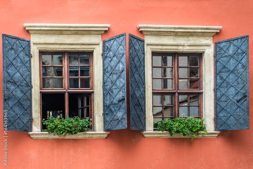 Windows decorated flowerpot