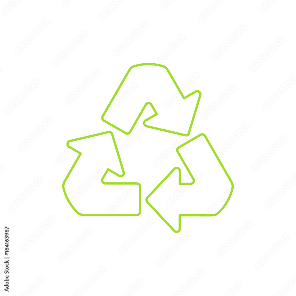 Recycle symbol. Vector linear icon Recycle symbol. Vector linear icon