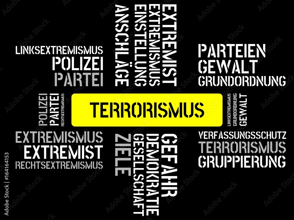 TERRORISMUS - SICHERHEIT - Bilder mit Wörtern aus dem Bereich Extremismus, Wort, Bild, Illustration TERRORISMUS - SICHERHEIT - Bilder mit Wörtern aus dem Bereich Extremismus, Wort, Bild, Illustration