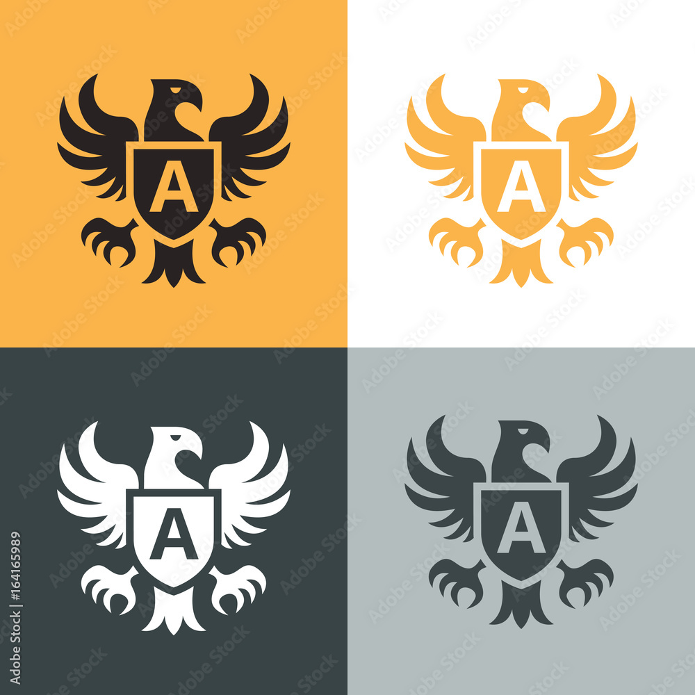 heraldic eagle emblem. vector illustration heraldic eagle emblem. vector illustration