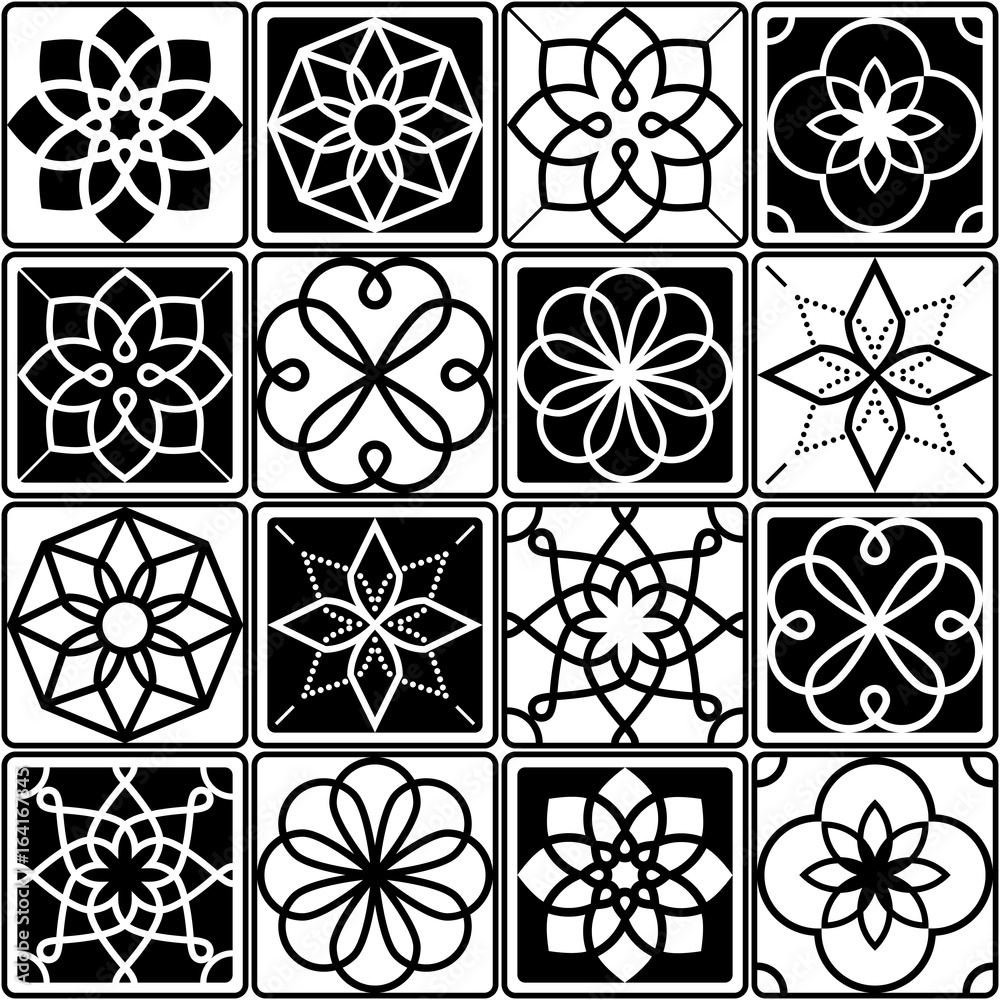 Finnish inspired seamless folk art pattern in black - Scandinavian, Nordic style Finnish inspired seamless folk art pattern in black - Scandinavian, Nordic style