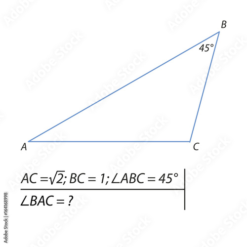 The problem of calculating the angle A of a triangle