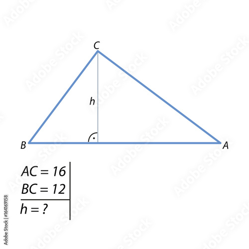 The problem of calculating the height of a triangle