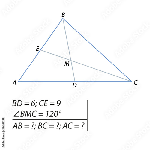 The problem of calculating the sides of a triangle