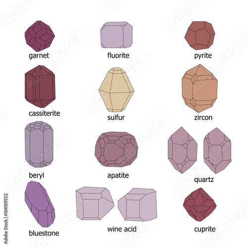 External wines and the color of crystals of various substances