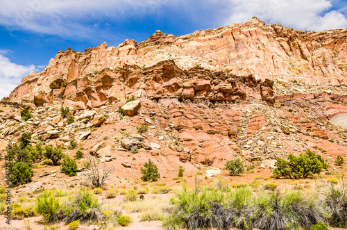 Red rock canyons in Capitol Reef National Park in Utah, USA